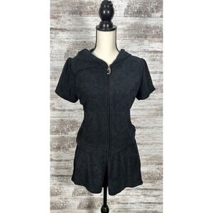 Juicy Couture Velour Short Sleeve Tracksuit Set Large L Liquorice Rhinestone NEW